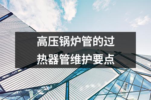高壓鍋爐管的過(guò)熱器管維護(hù)要點(diǎn)